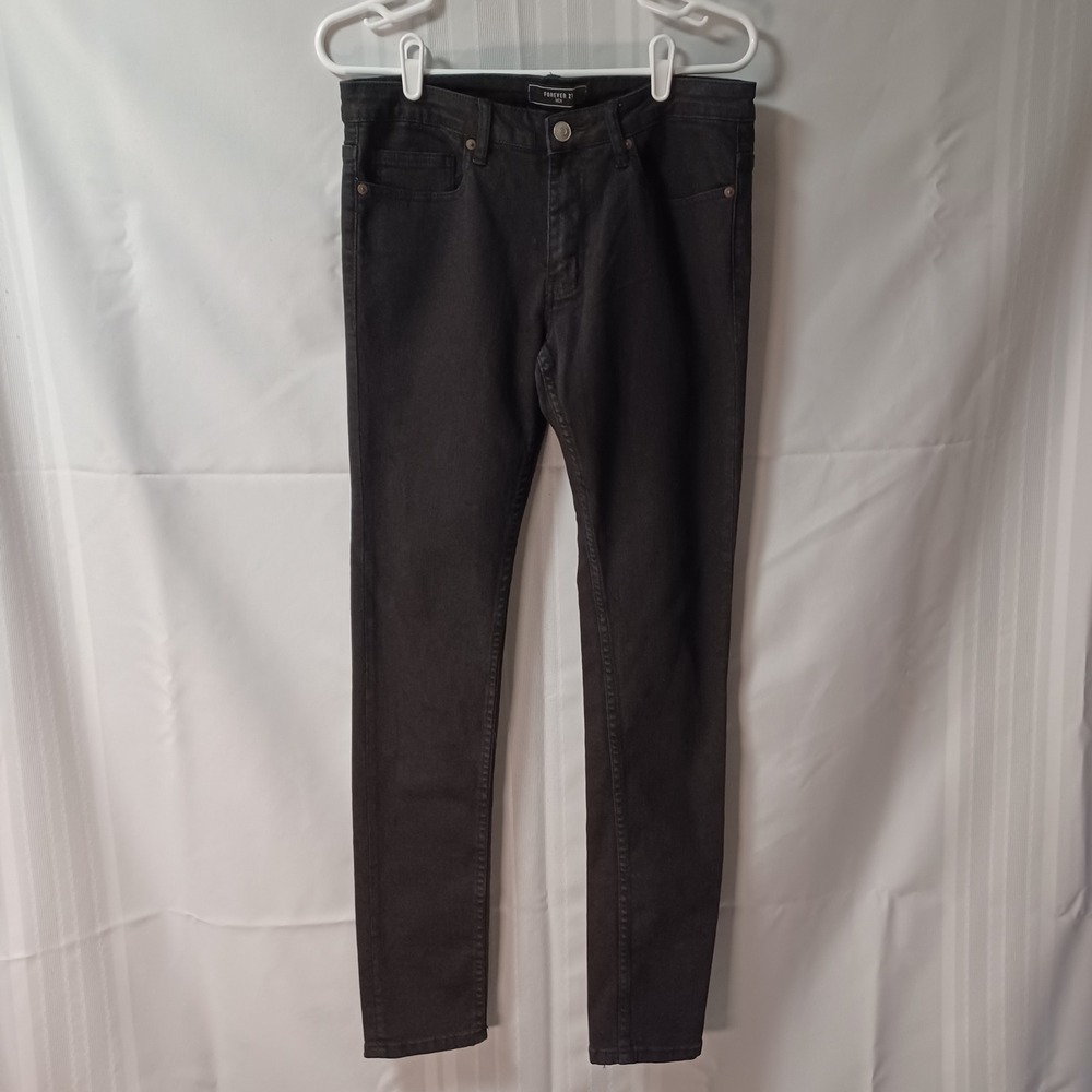 Forever 21 Jeans Mens 30x32 Black Slim Fit Stretch Denim Casual SB98